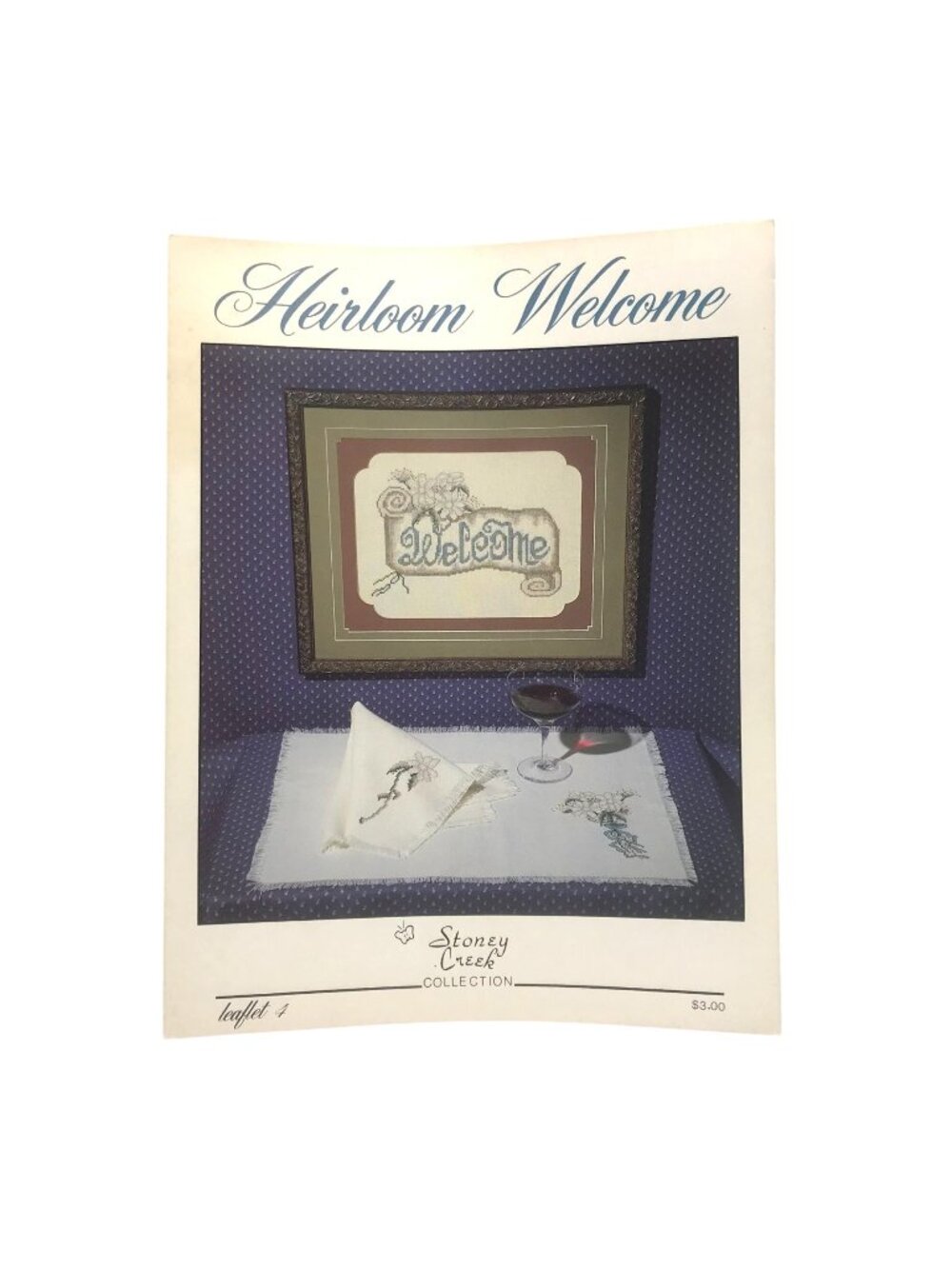 Vintage Cross Stitch Patterns, Heirloom Welcome, 1984 Stoney Creek Collection